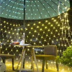 Kurtyna Świetlna Girlanda Lampki Biały Ciepły 144LED 2x2m - obrazek 7