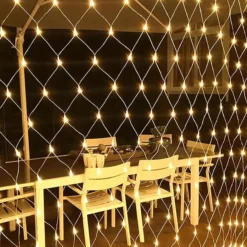 Kurtyna Świetlna Girlanda Lampki Biały Ciepły 144LED 2x2m - obrazek 9