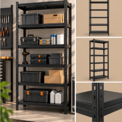 Regał Magazynowy Metalowy 220x90x40cm 6 Półek 1050kg Czarny - obrazek 3