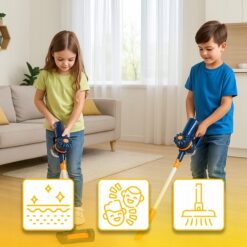 Odkurzacz Dla Dzieci Zabawkowy Pionowy 2w1 Funkcja Ssania Dźwięk - obrazek 9