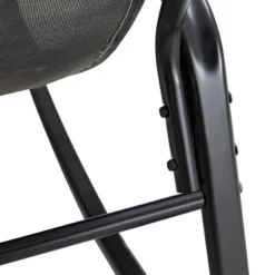 Fotel Bujany Ogrodowy na Biegunach z Poduszką Do Salonu Ogrodu Taras Pomarańczowy - obrazek 9