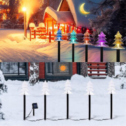 Lampki Solarne Ogrodowe LED Choinki Wbijane Multikolor 5 szt. - obrazek 4