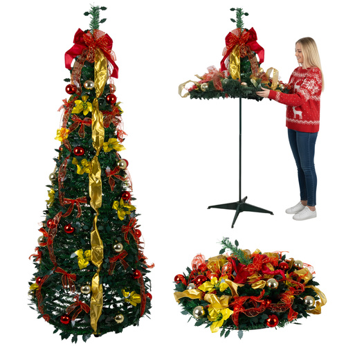 Choinka Sztuczna Składana z Ozdobami Pop-Up 180cm