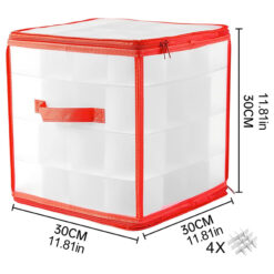 Organizer na bombki choinkowe z 64 przegródkami, wymiary 30 × 30 × 30 cm