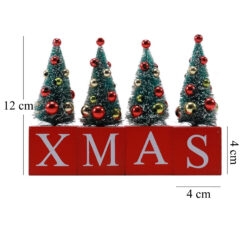 Dekoracja Świąteczna Choinki Na Kostkach XMAS 4 szt. - obrazek 4