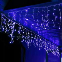 Kurtyna Świetlna Lampki Zewnętrzne Sople Niebieski 500LED 20m IP44 - obrazek 4